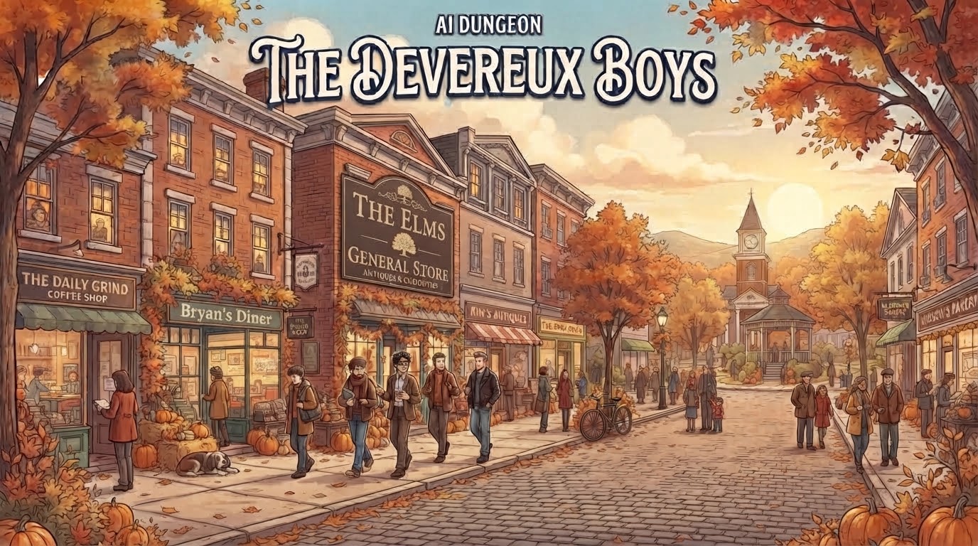 Cover art for The Devereux Boys, a slice of lfe scenario on AI Dungeon