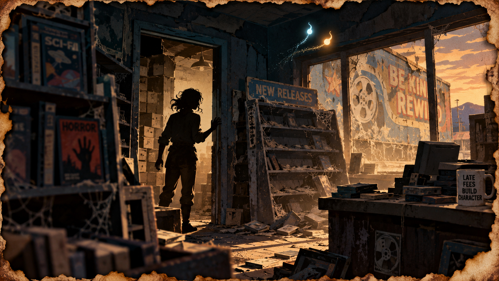 Cover art for Be Kind, Rewind, a haunted scenario on AI Dungeon