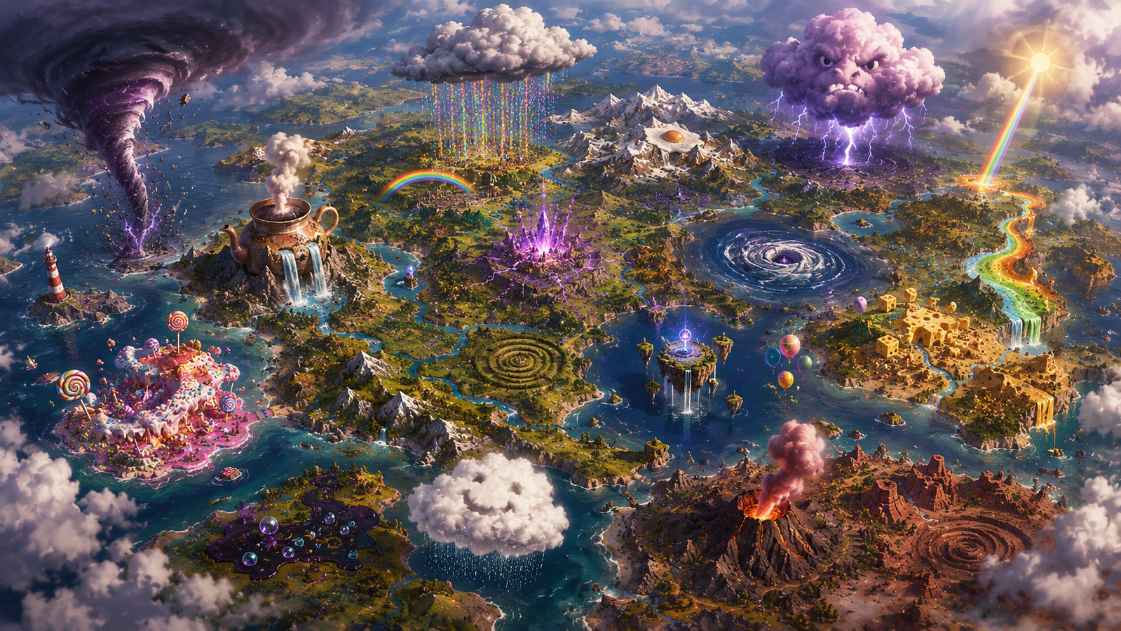 Cover art for Silly Magical World Sandbox (Updated), a zany scenario on AI Dungeon