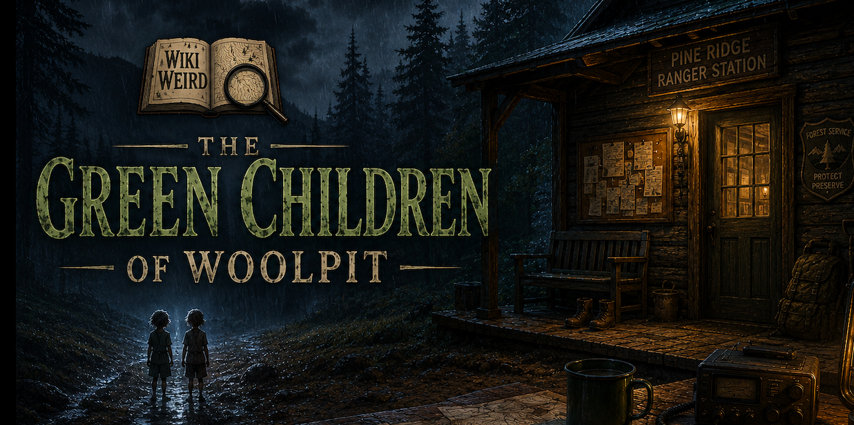 Cover art for Wiki Weird: Green Children of Woolpit, a mystery scenario on AI Dungeon