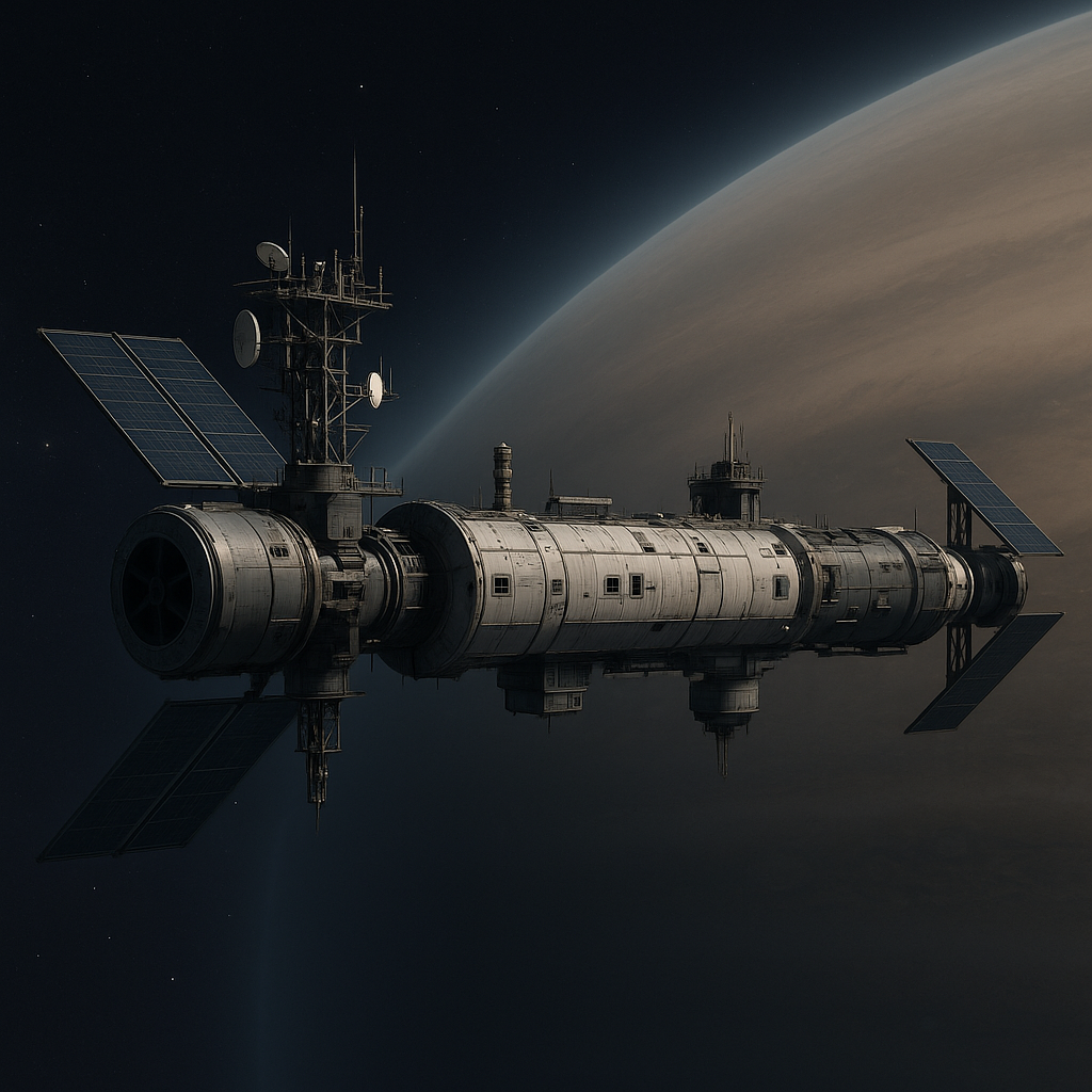 Cover art for Astovia technologies outpost station 01 (ATOS-01), a space scenario on AI Dungeon