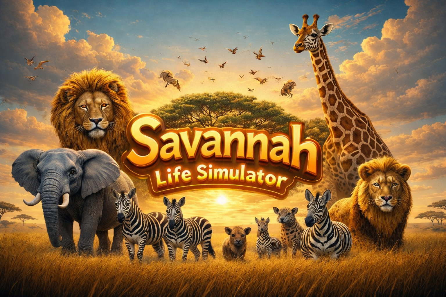 Cover art for Savannah Life Simulator, an animals scenario on AI Dungeon