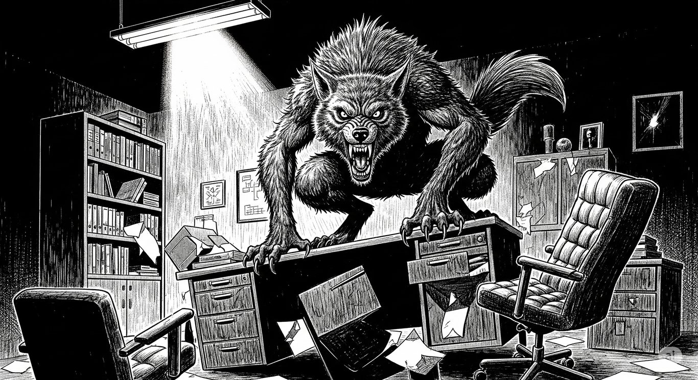 Cover art for Werewolf: the Apocalypse, a werewolf scenario on AI Dungeon