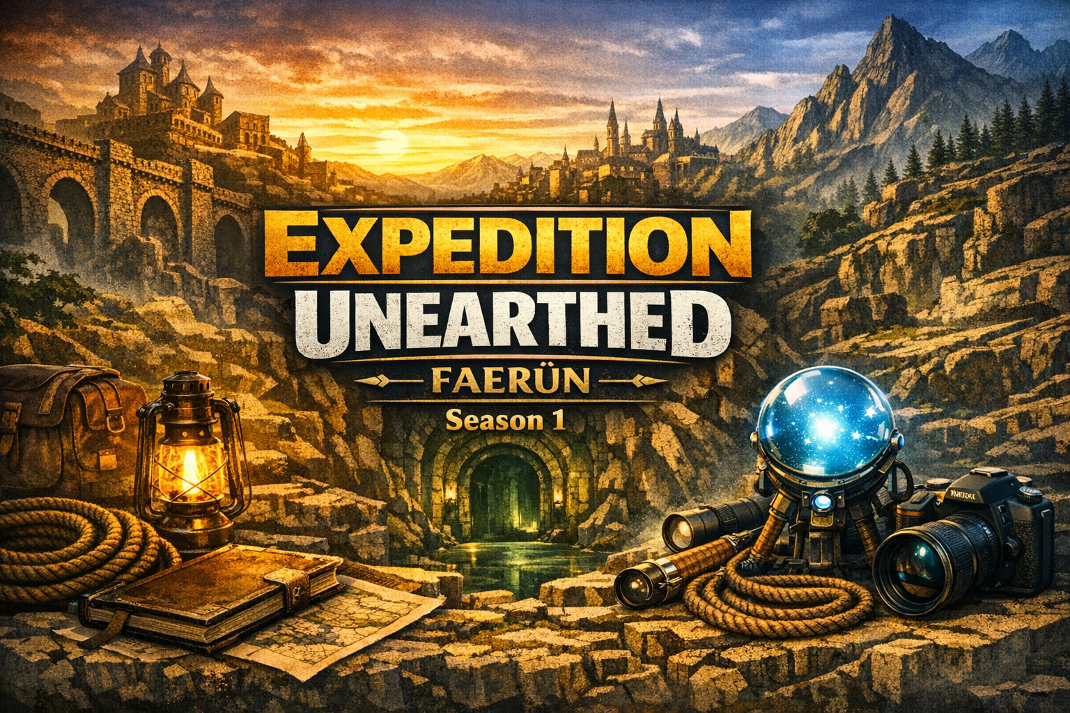 Cover art for Expedition Unearthed: Faerun (Season 1), a fantasy scenario on AI Dungeon