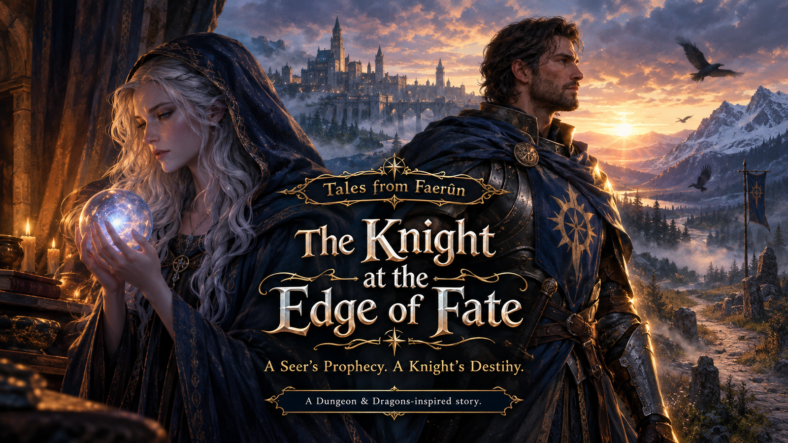 Cover art for Tales from Faerûn: The Knight at the Edge of Fate, a fantasy scenario on AI Dungeon