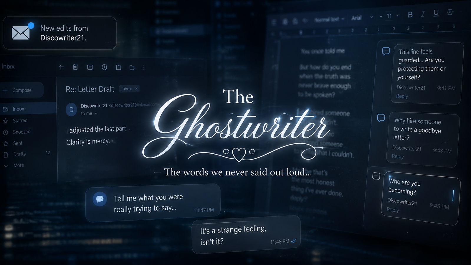Cover art for The Ghostwriter, a modern scenario on AI Dungeon