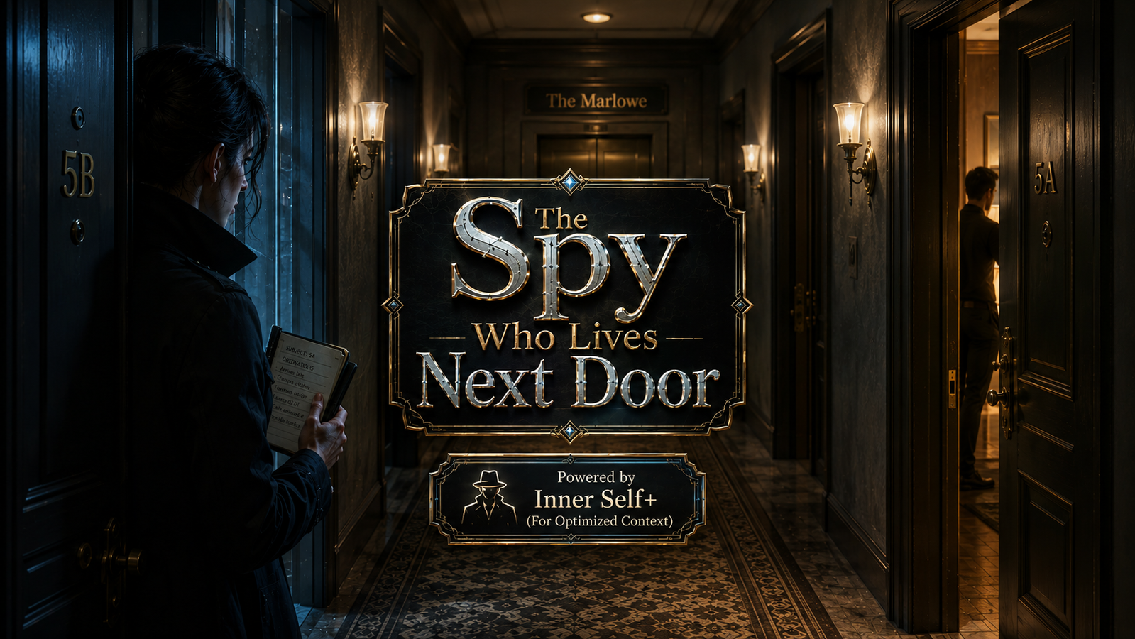 Cover art for The Spy Who Lives Next Door, a modern scenario on AI Dungeon
