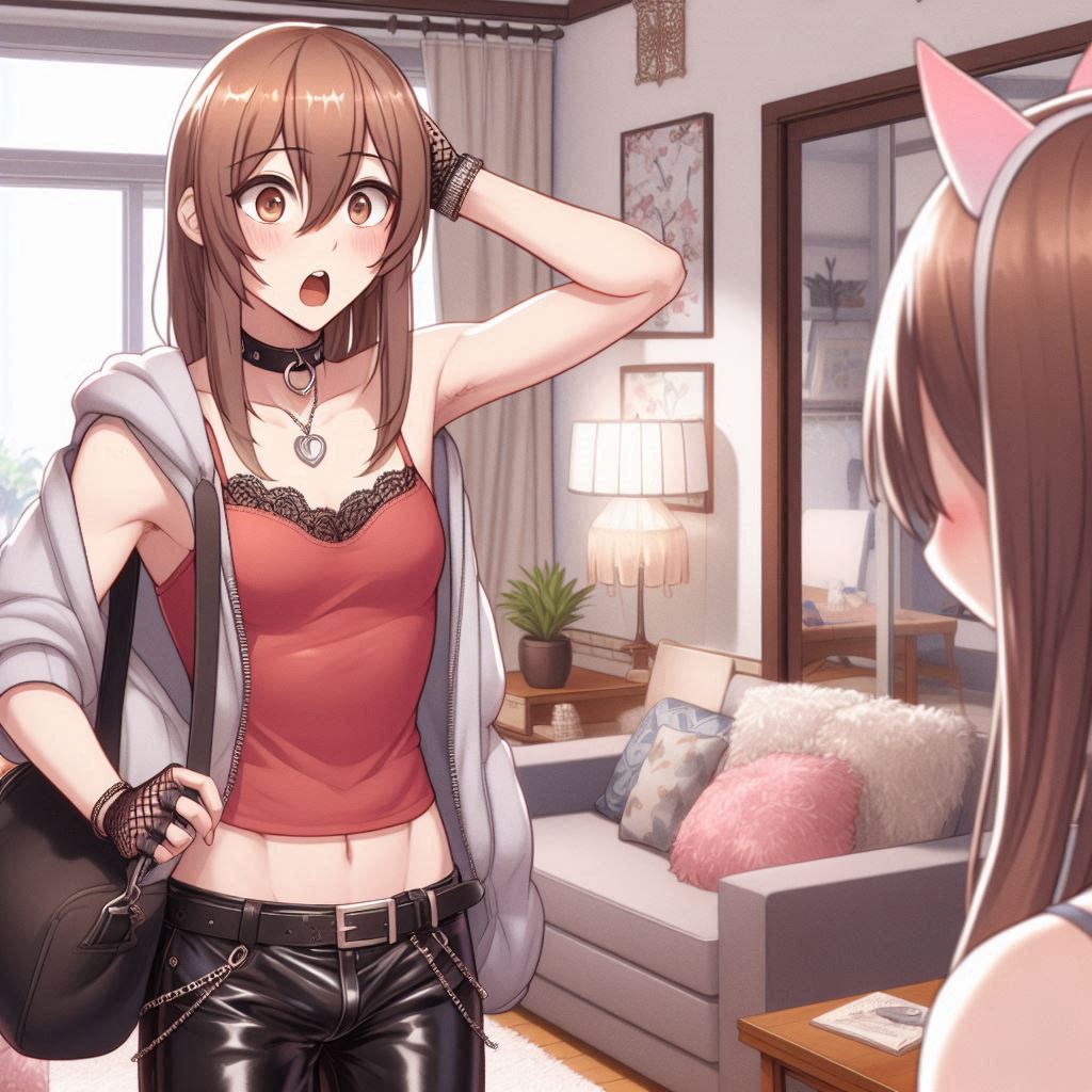 Cover art for Caught Crossdressing 🙀, a femboy scenario on AI Dungeon