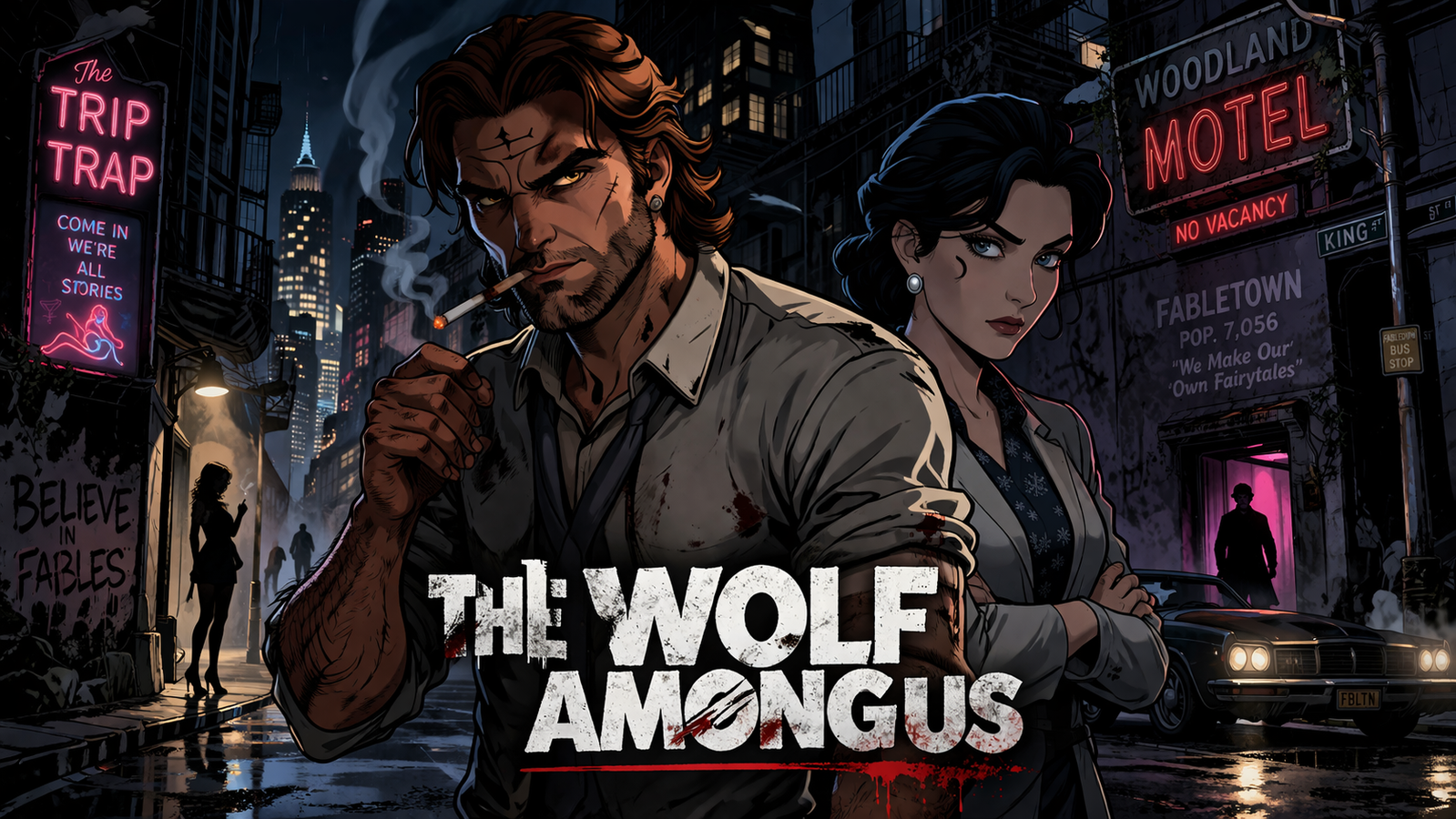 Cover art for The Wolf Among Us, a fantasy scenario on AI Dungeon