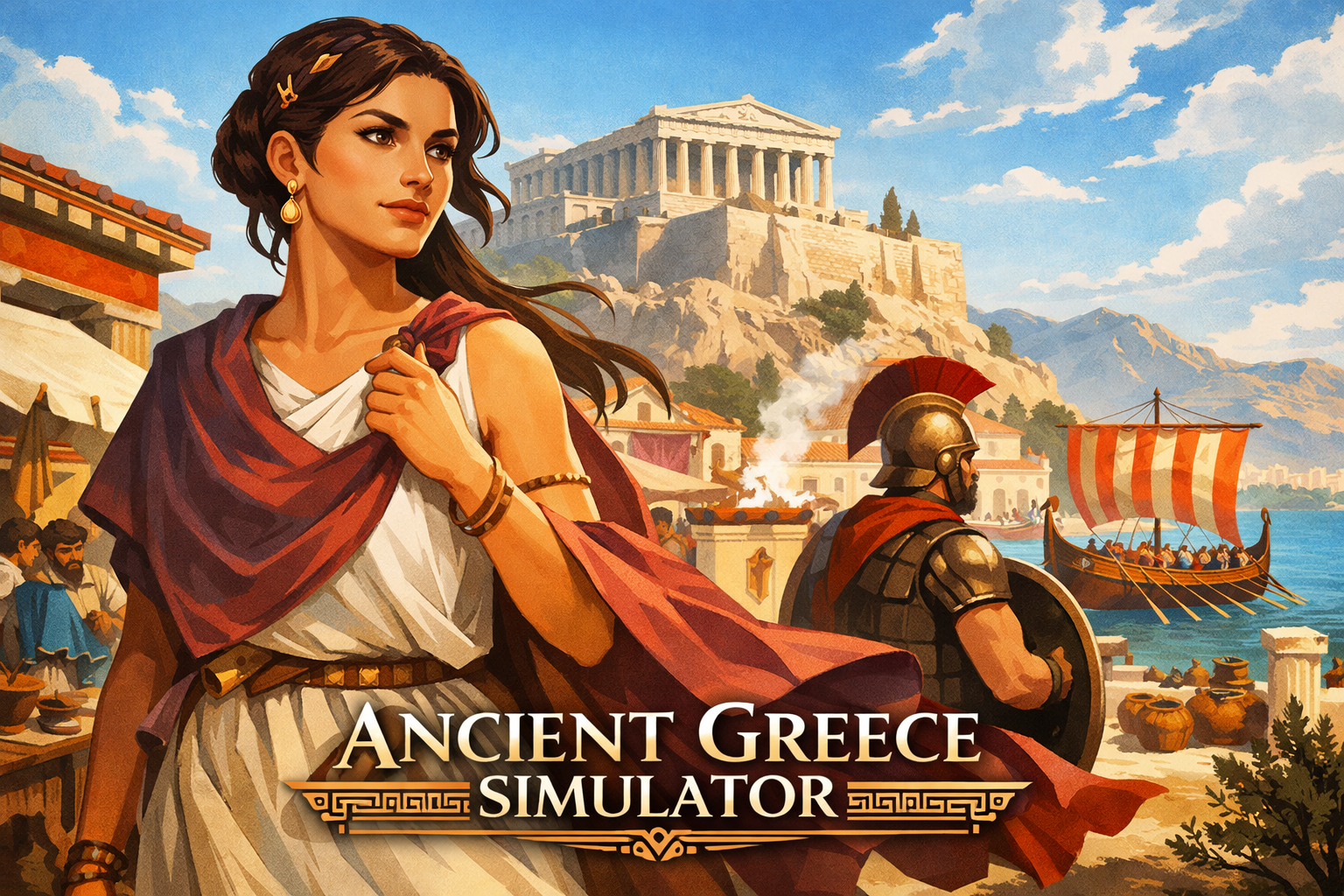 Cover art for Ancient Greece Simulator, a greece scenario on AI Dungeon