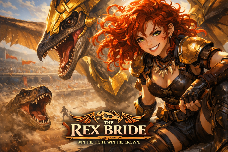 Cover art for The Rex Bride, a dinosaur scenario on AI Dungeon