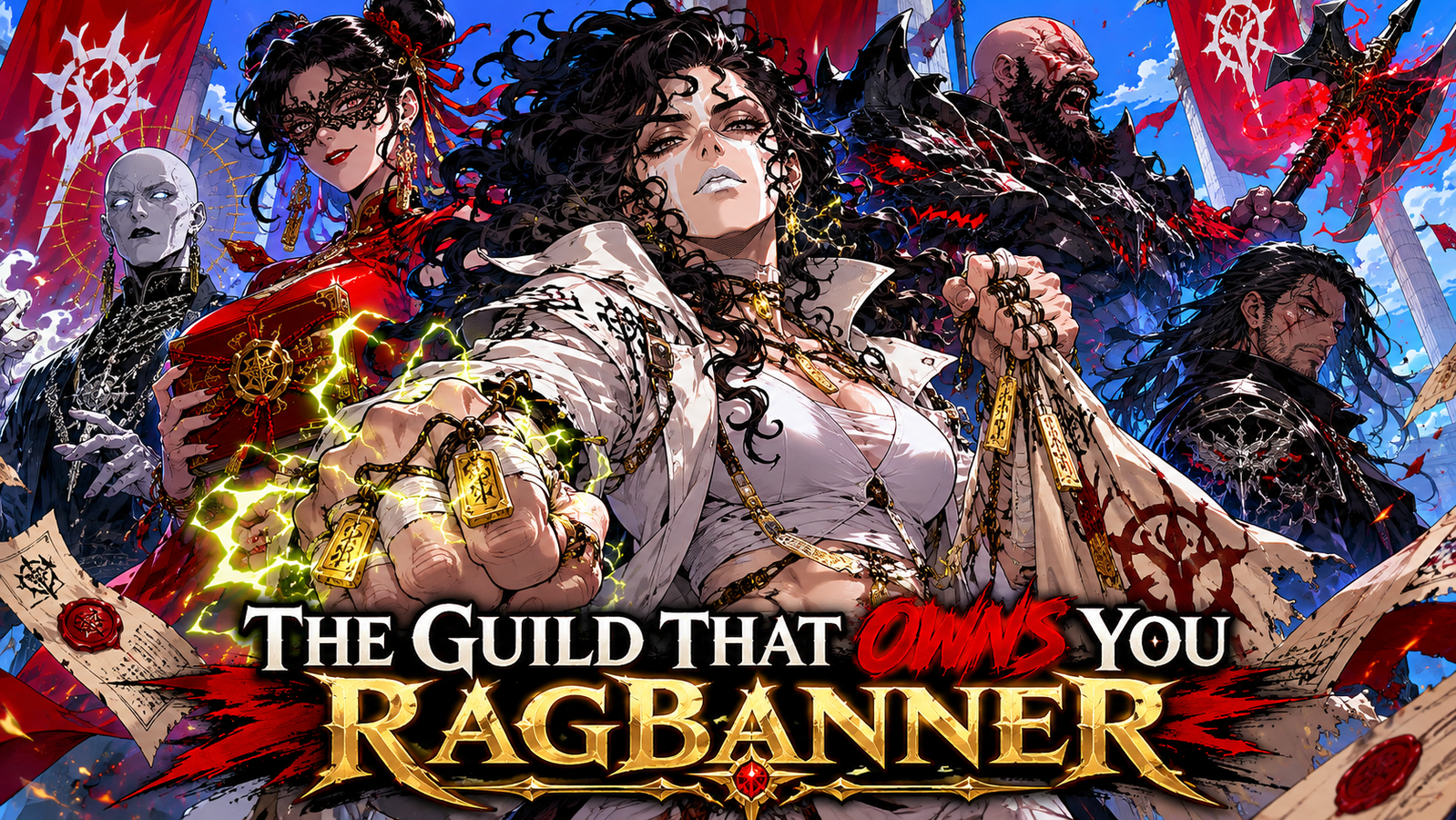 Cover art for The Guild that Owns You - Ragbanner, a fantasy scenario on AI Dungeon
