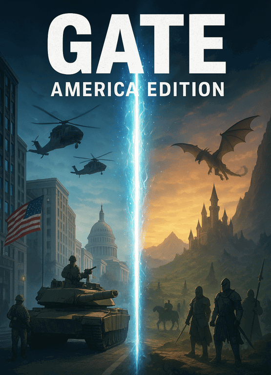 Cover art for GATE: America edition🇺🇸, a fantasy scenario on AI Dungeon