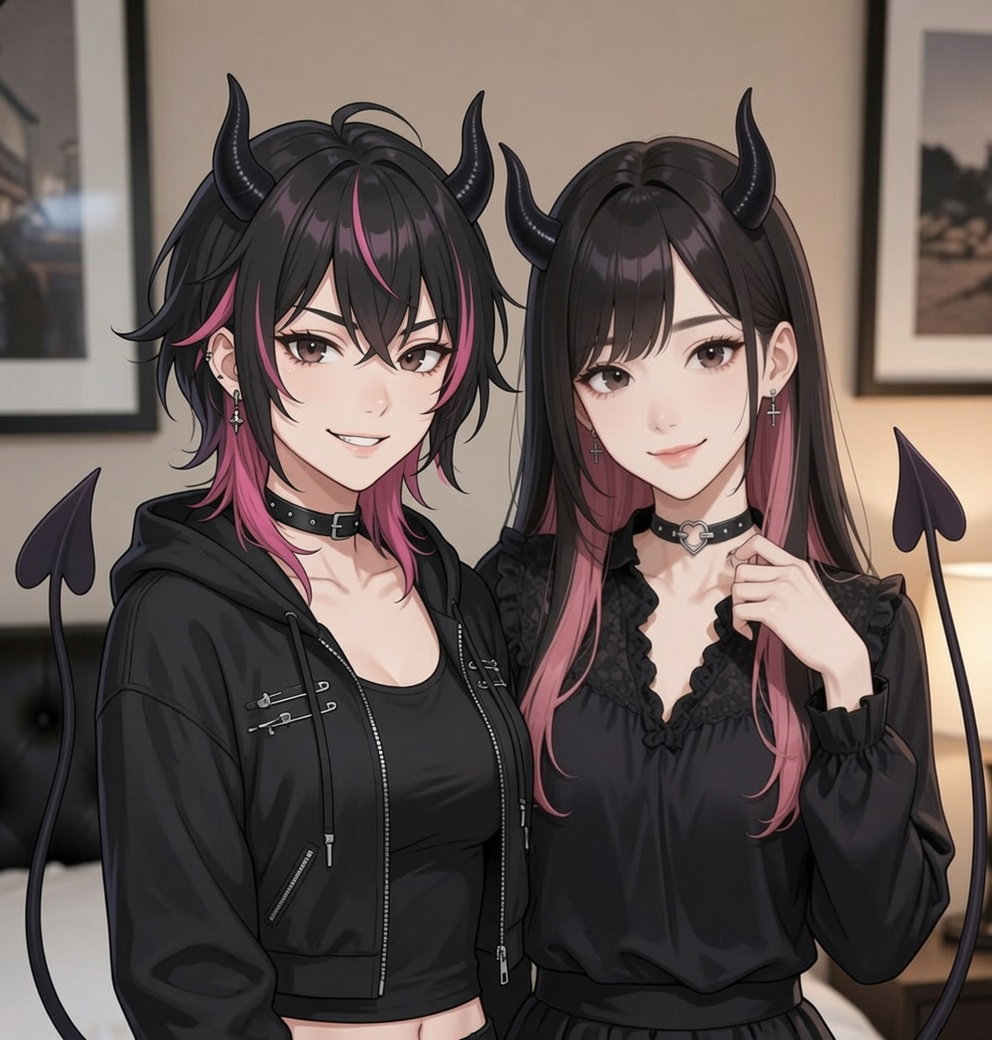 Cover art for Tomboy Succubus & Beautiful Incubus Roommates., a slice of life scenario on AI Dungeon