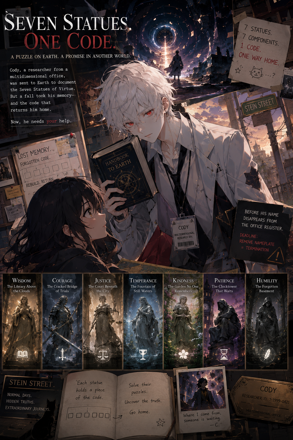 Cover art for Forgetting the Code(y), a mystery scenario on AI Dungeon