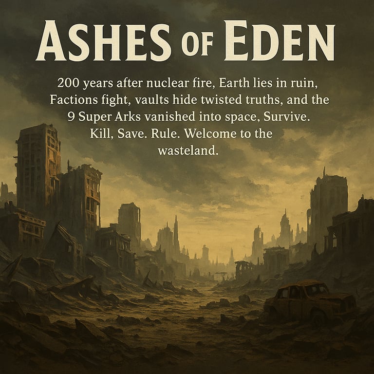 Cover art for ASHES OF EDEN, a rpg scenario on AI Dungeon