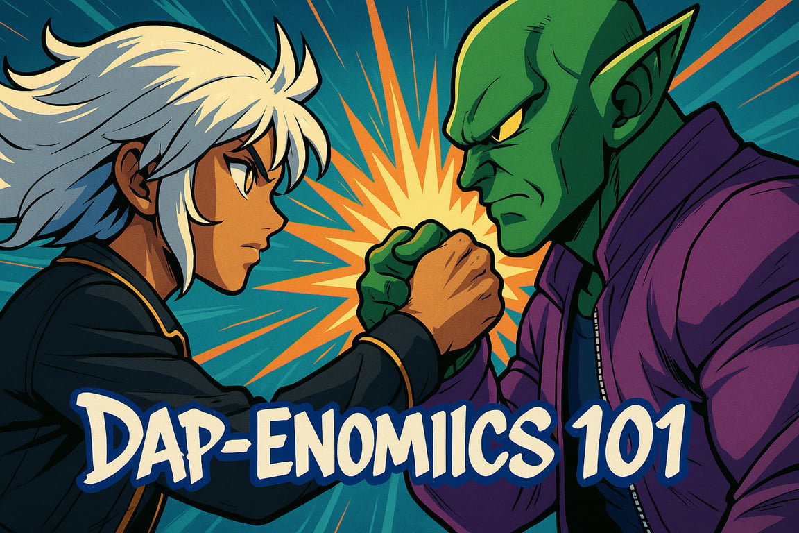 Cover art for Dap-Enomics 101, a comedy scenario on AI Dungeon