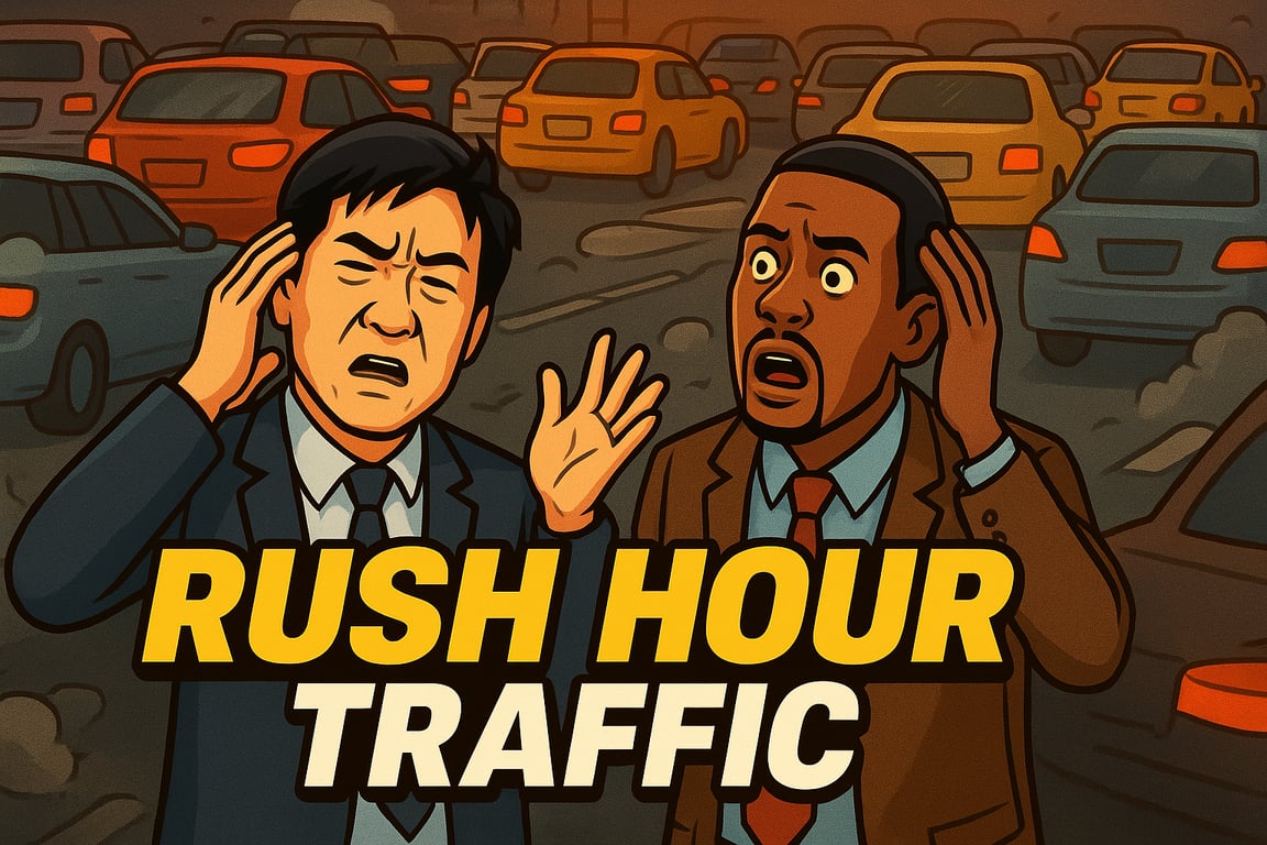 Cover art for Rush Hour: Traffic, a comedy scenario on AI Dungeon