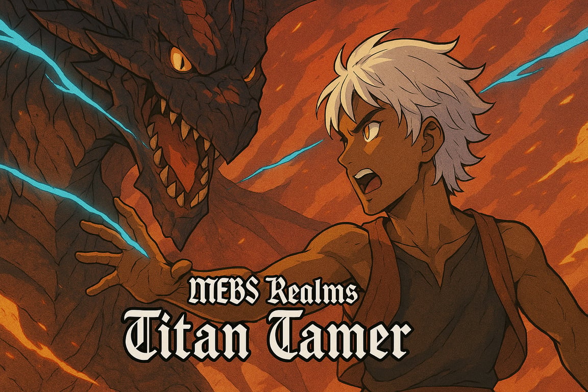 Cover art for MEBS Realms: Titan Tamer, an adventure scenario on AI Dungeon