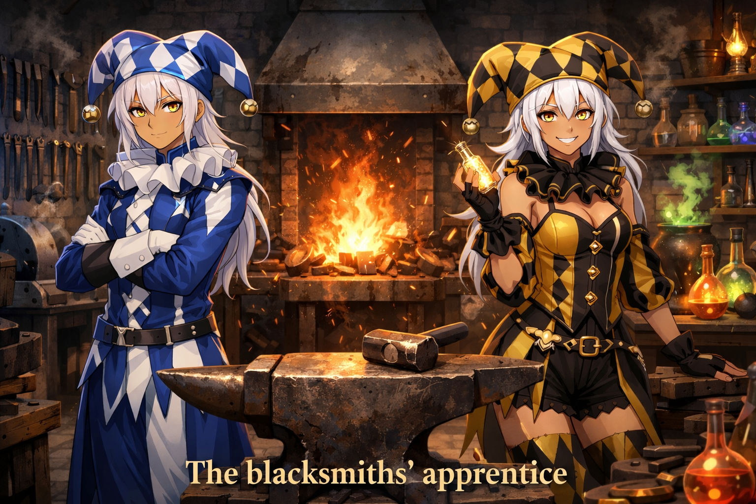 Cover art for The Blacksmiths' Apprentice, an educational scenario on AI Dungeon