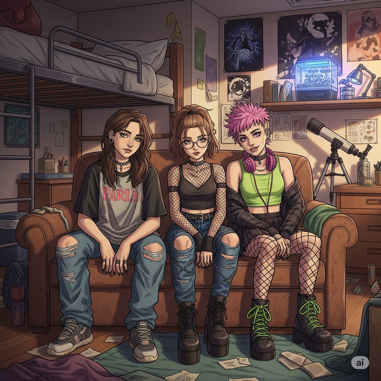 Cover art for Madlad Dormmates - The Psychedelic Trio, a college scenario on AI Dungeon