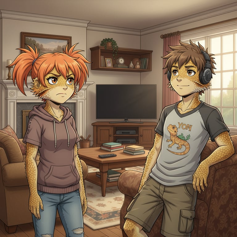 Cover art for Anthro-Pals - Beardie Buddies, an anthropomorphic scenario on AI Dungeon