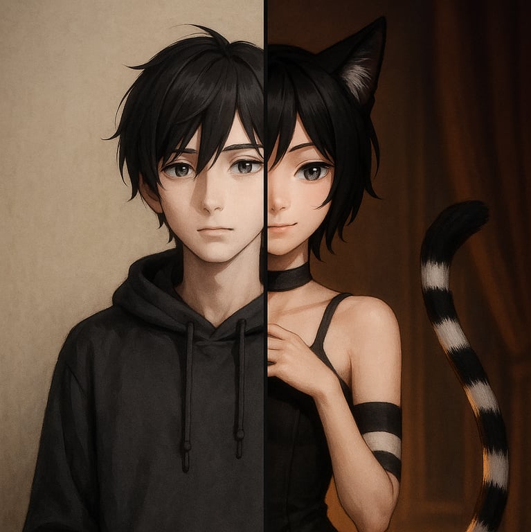 Cover art for Insecure cat femboy, a roommate scenario on AI Dungeon