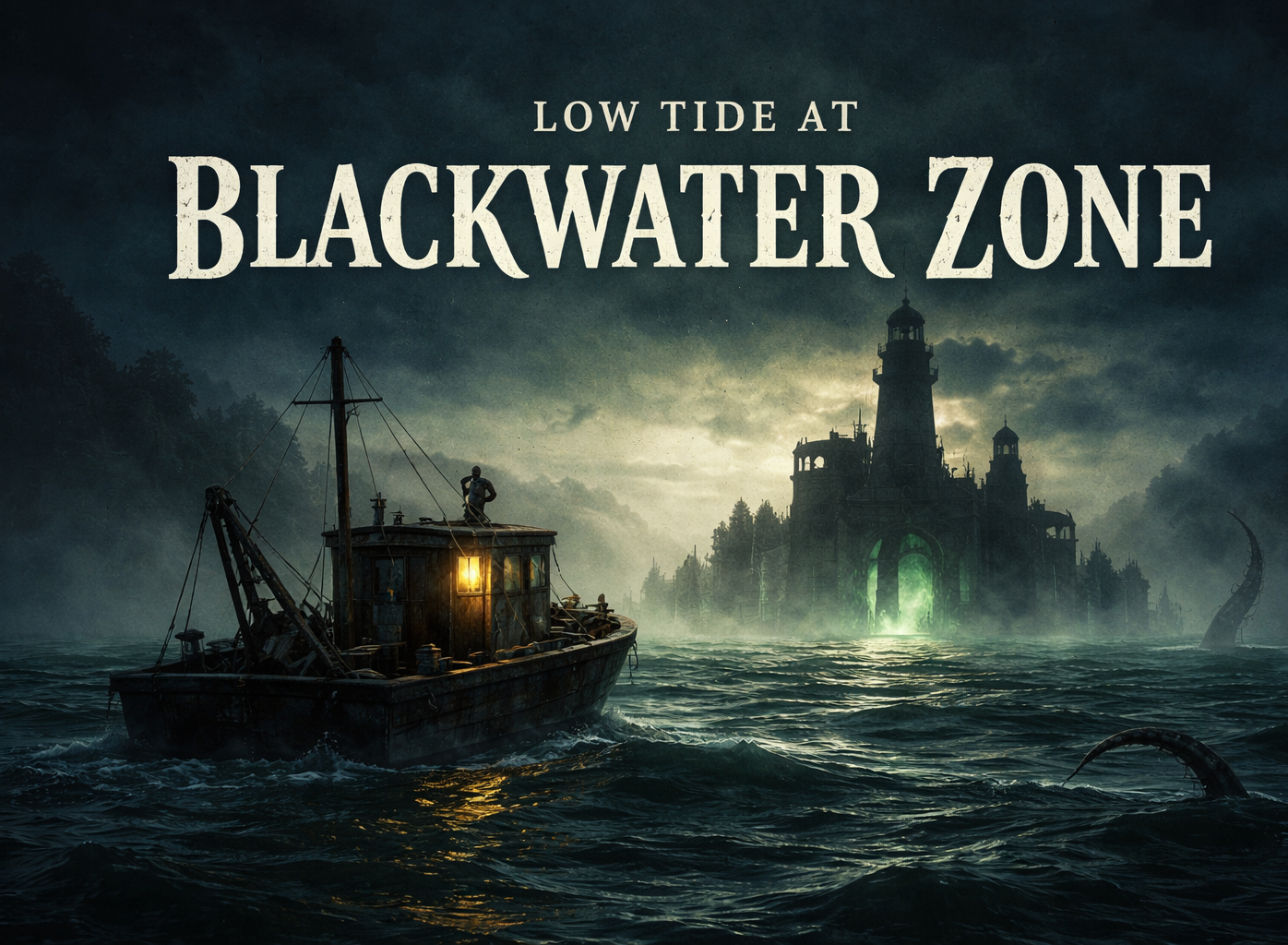 Cover art for LOW TIDE AT BLACKWATER ZONE, an aquatic scenario on AI Dungeon