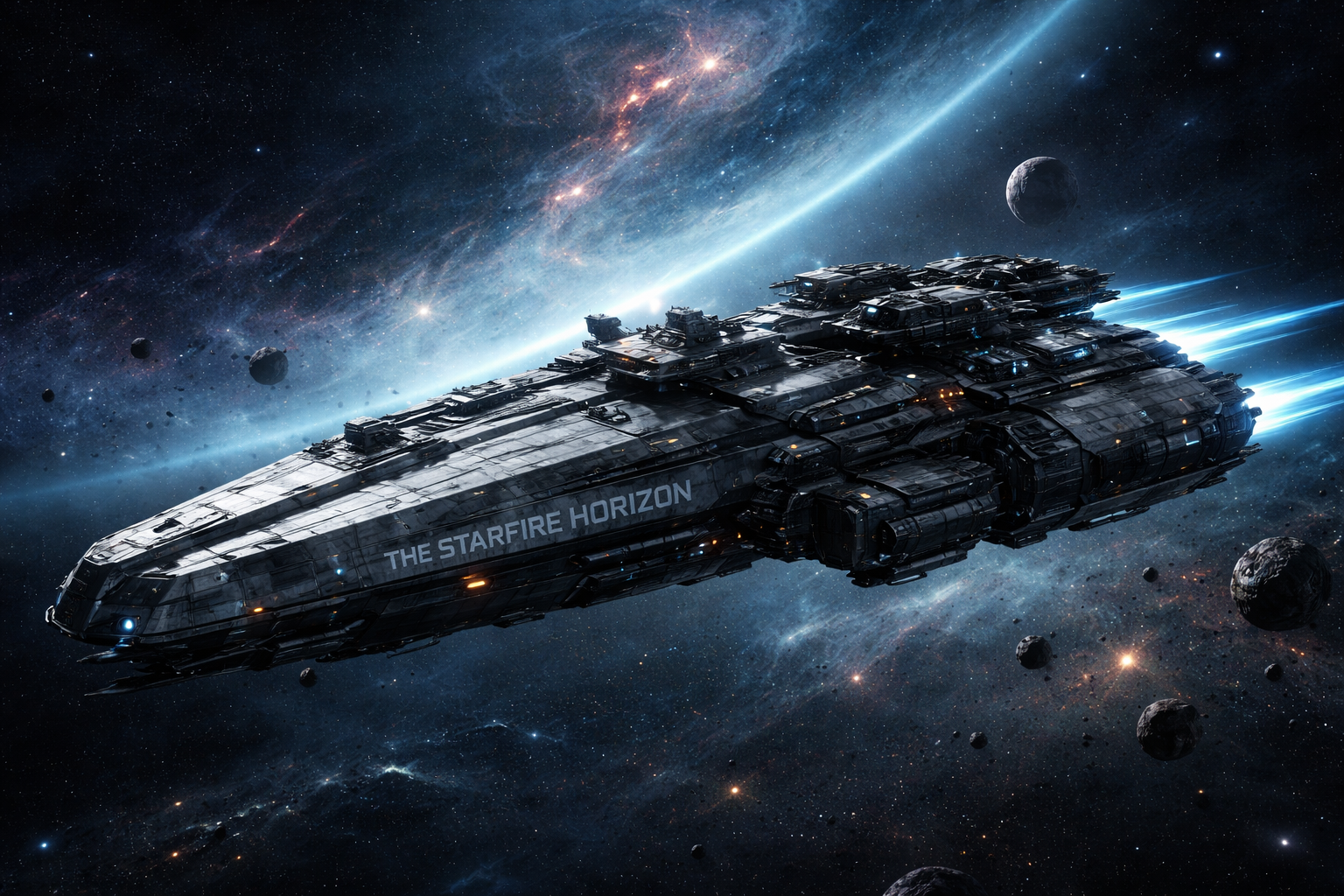 Cover art for (IS) Starfire Horizon- Deep Space Exploration, a sci fi scenario on AI Dungeon
