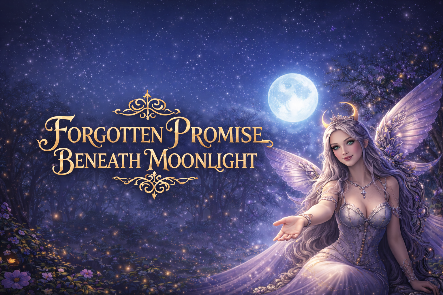 Cover art for 🌙 The Forgotten Promise Beneath Moonlight, a fae scenario on AI Dungeon