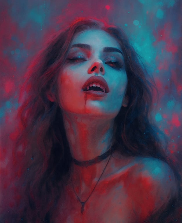 Cover art for Blood and Neon, a vampire scenario on AI Dungeon