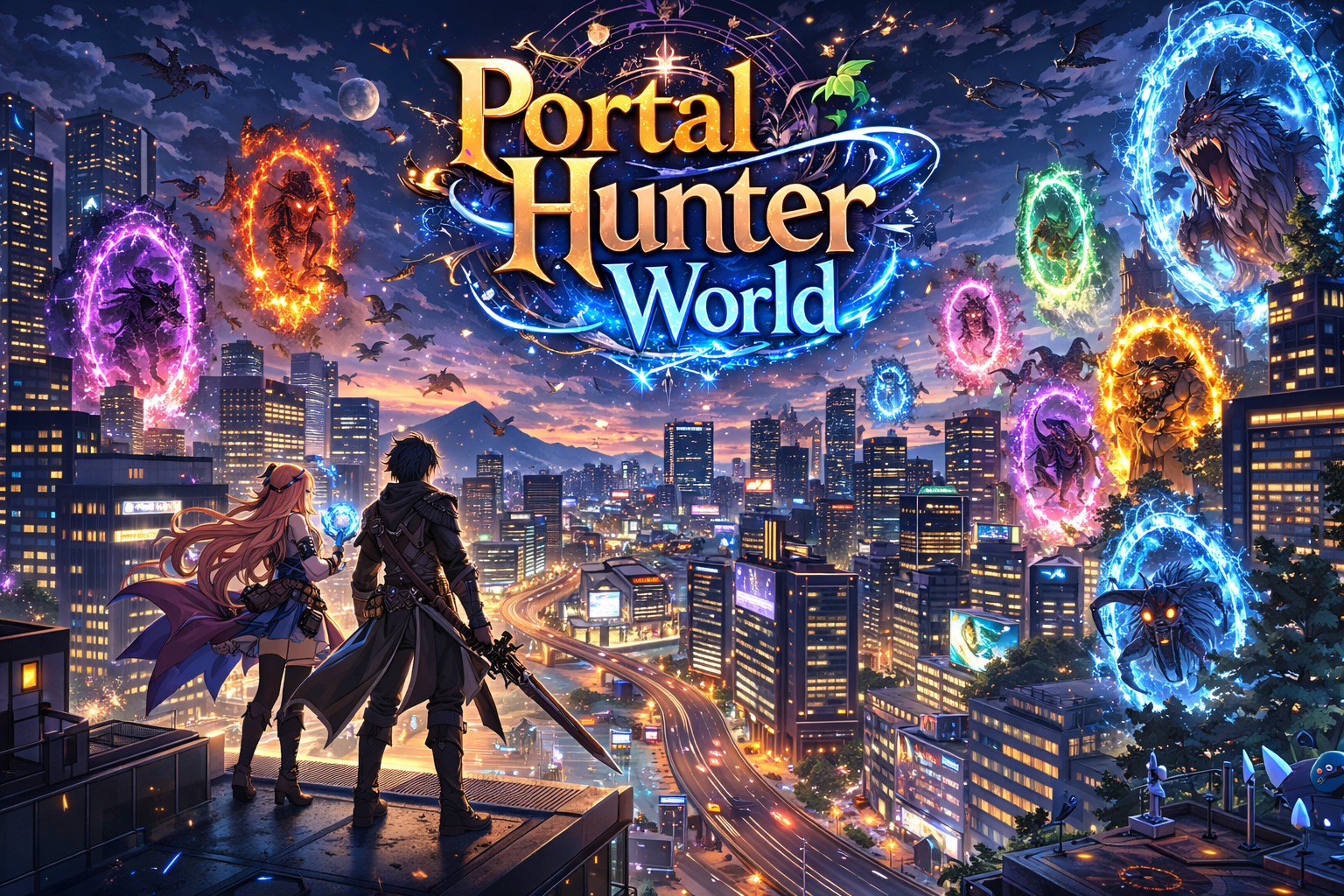 Cover art for Invented World: Portal Hunter World, an inner seft scenario on AI Dungeon