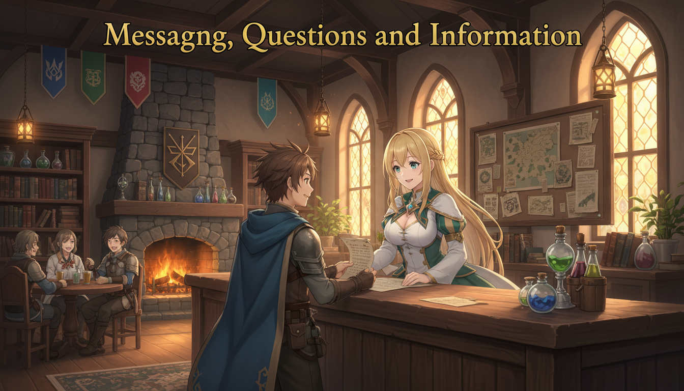 Cover art for Messaging, Questions and Information, an information scenario on AI Dungeon