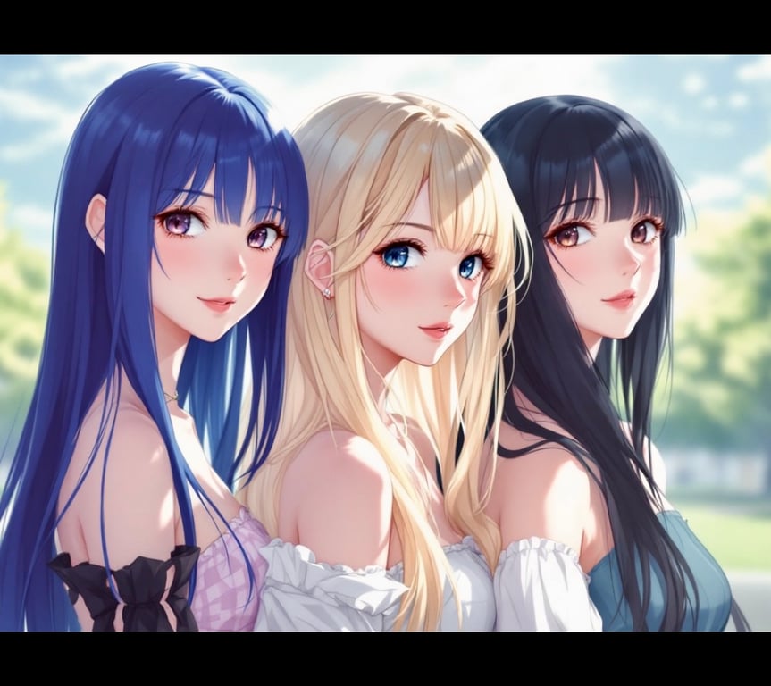 Cover art for Secretly Yours - 3 Girls, a romance scenario on AI Dungeon