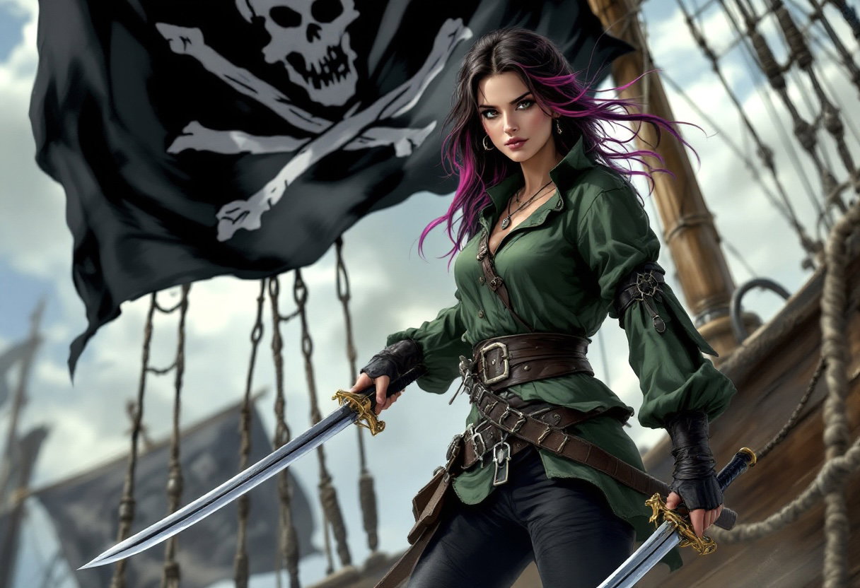 Cover art for The Black Flag Pirates , an adventure scenario on AI Dungeon