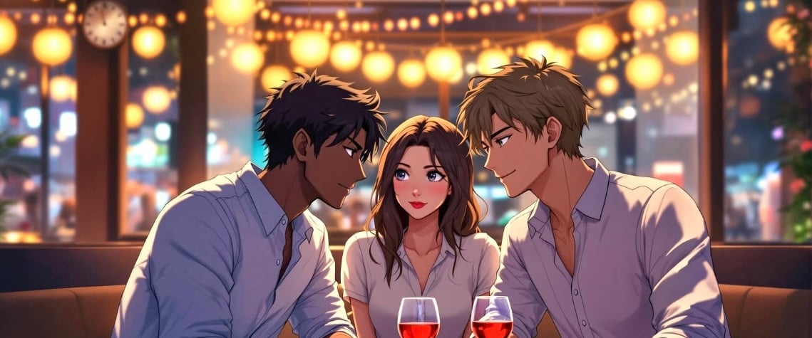 Cover art for The Dating Club (gay/bi/poly), a romance scenario on AI Dungeon
