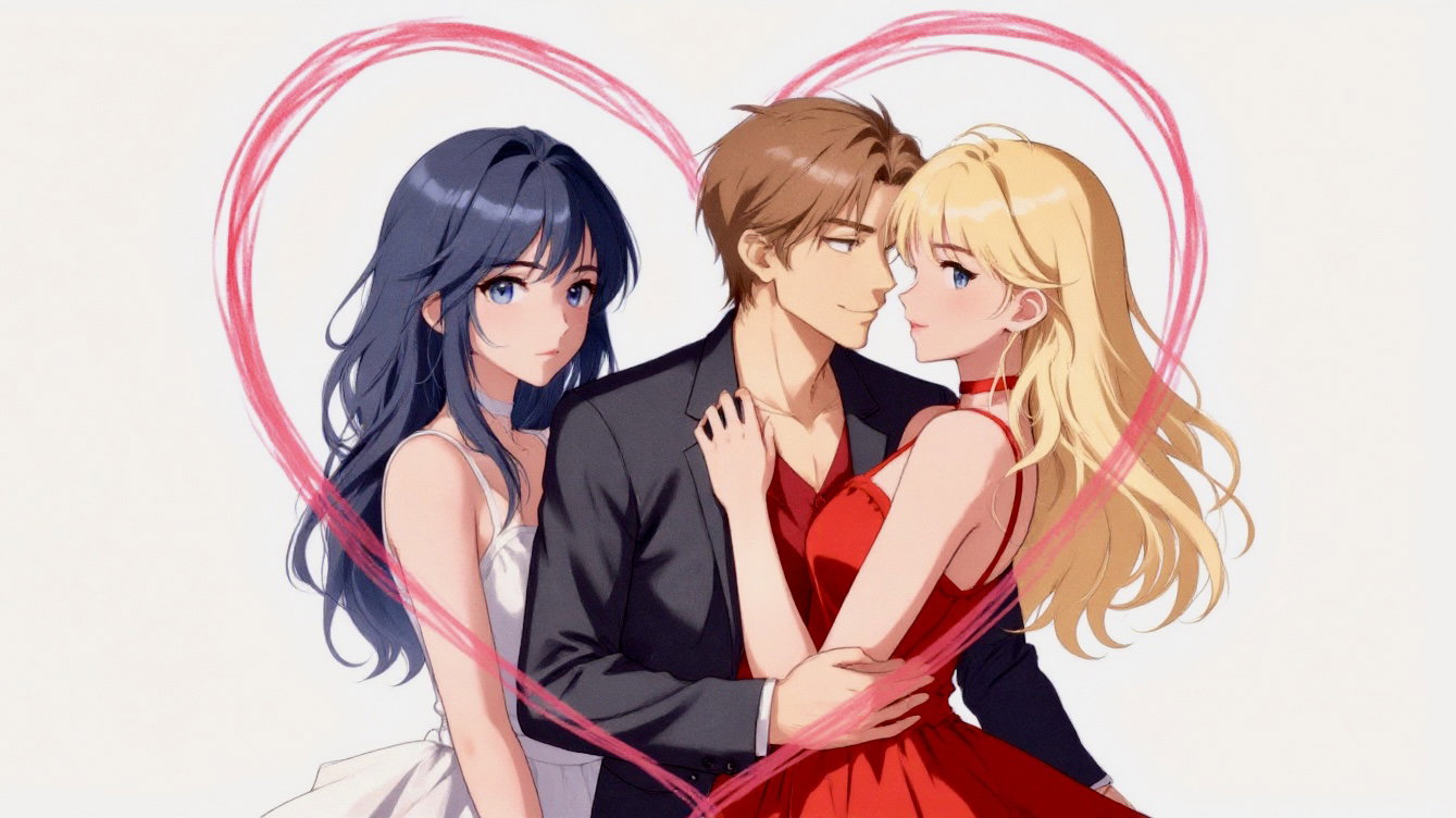 Cover art for Love Triangle: Bodyguard , a bodyguard scenario on AI Dungeon
