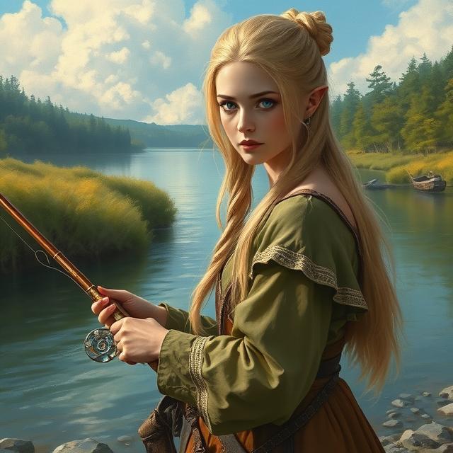 Cover art for The Fisherwoman's Savior, a fantasy scenario on AI Dungeon