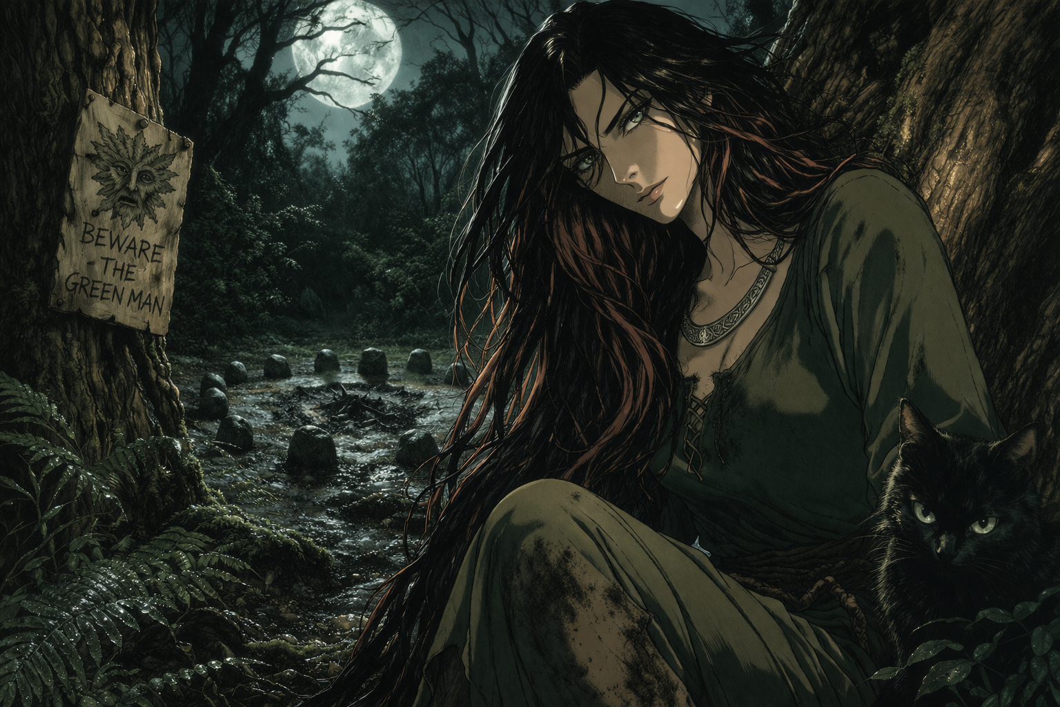 Cover art for Be My Druidess: A Quiet Forest Encounter, a fantasy scenario on AI Dungeon