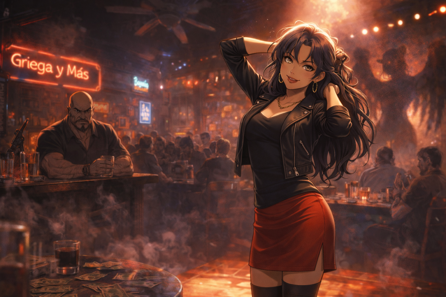 Cover art for She'll Strip Your Soul ... Or Will She?, a club scenario on AI Dungeon