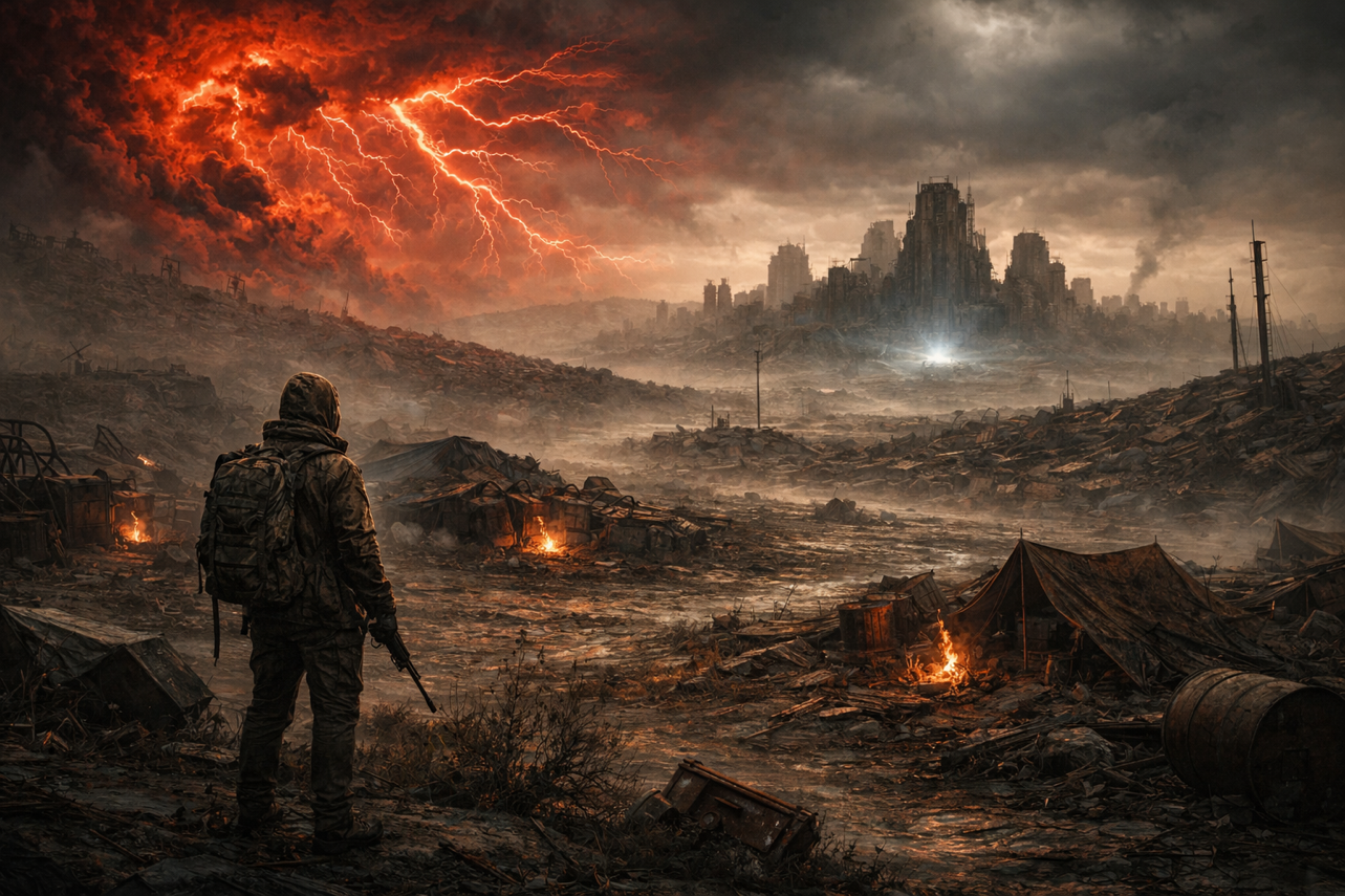 Cover art for A Withered World, an apocalypse scenario on AI Dungeon