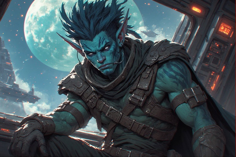 Cover art for Captured by an Alien Bounty Hunter, an alien scenario on AI Dungeon