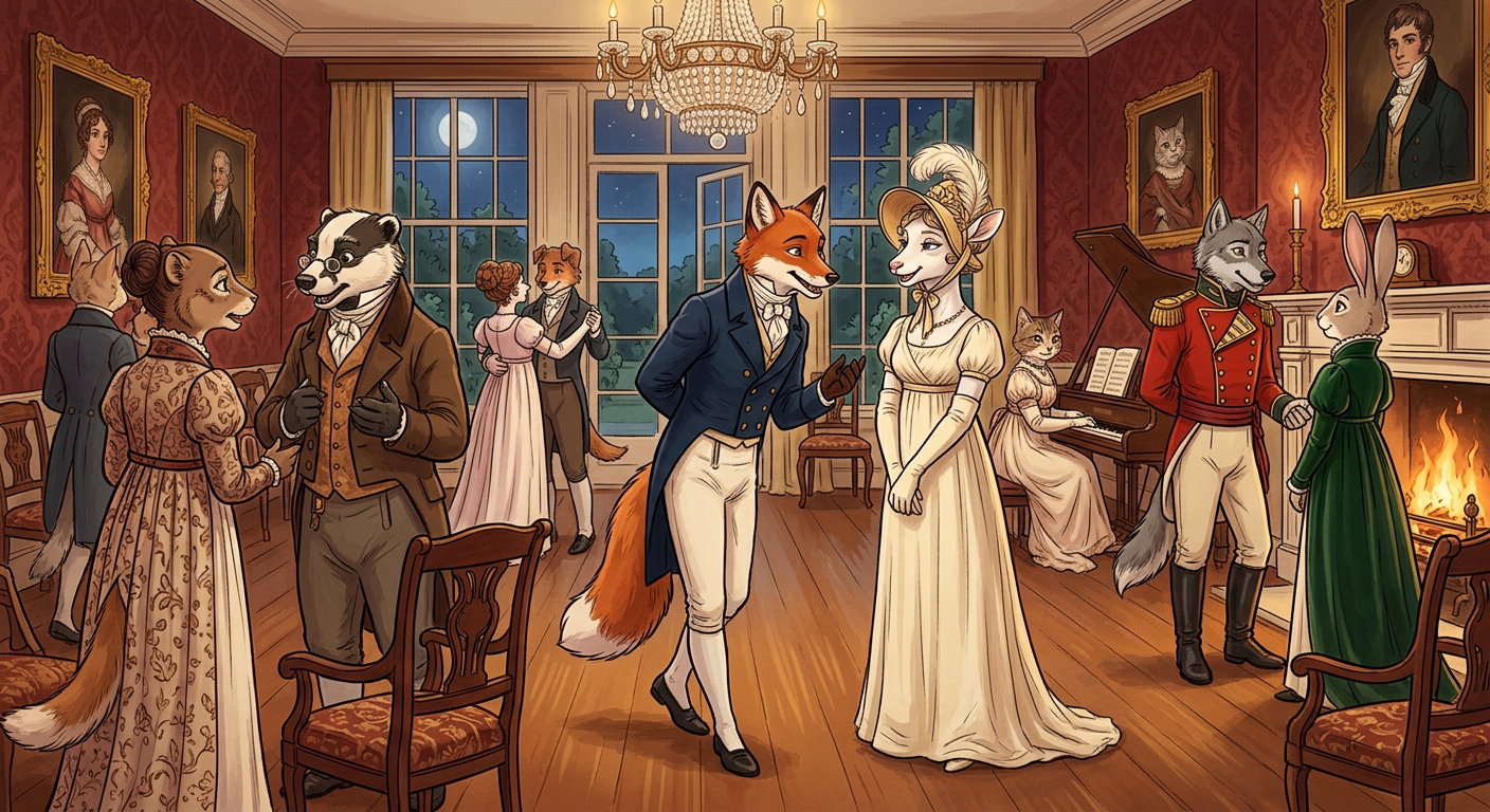 Cover art for Regency Furries, a furry scenario on AI Dungeon