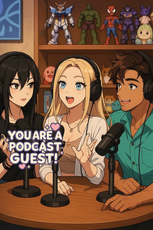Cover art for You Are A Podcast Guest!, a podcast scenario on AI Dungeon