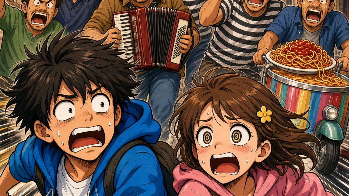Cover art for Spam Carbonara, a comedy scenario on AI Dungeon
