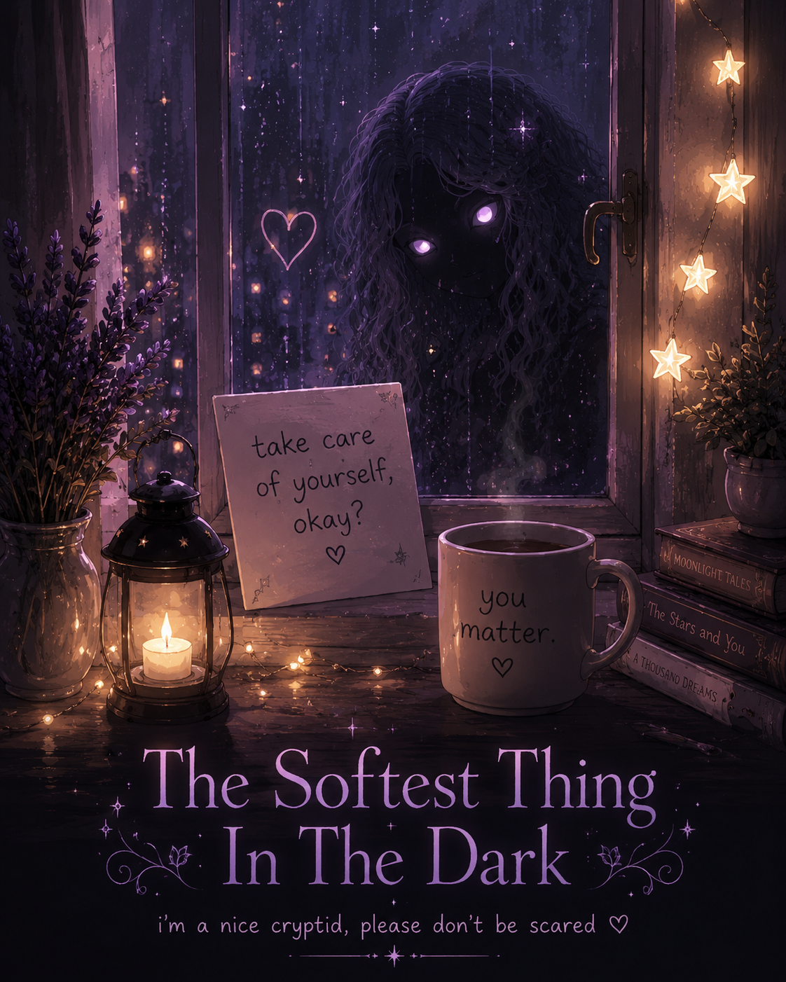 Cover art for The Softest Thing In The Dark, a slow burn scenario on AI Dungeon