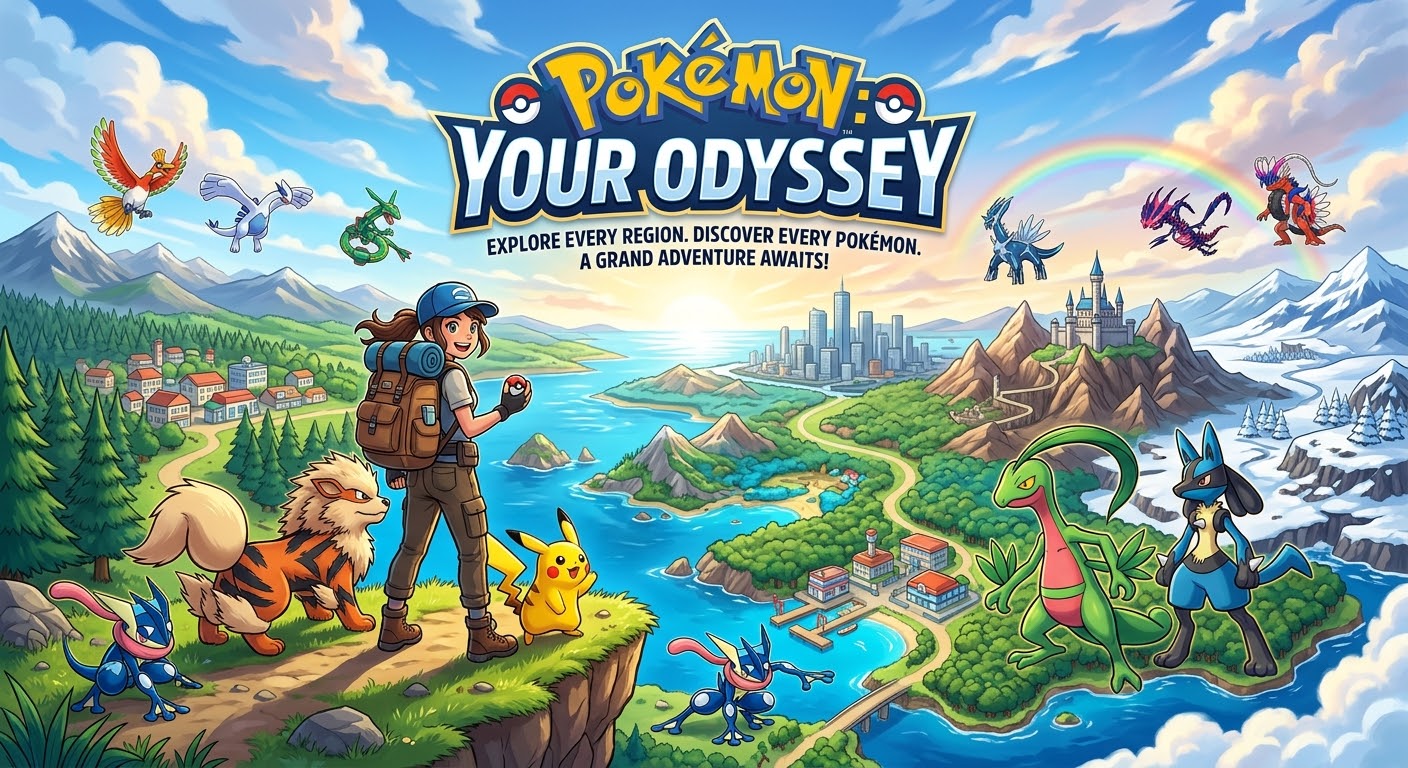 Cover art for Pokémon: Your Odyssey, a pokemon scenario on AI Dungeon