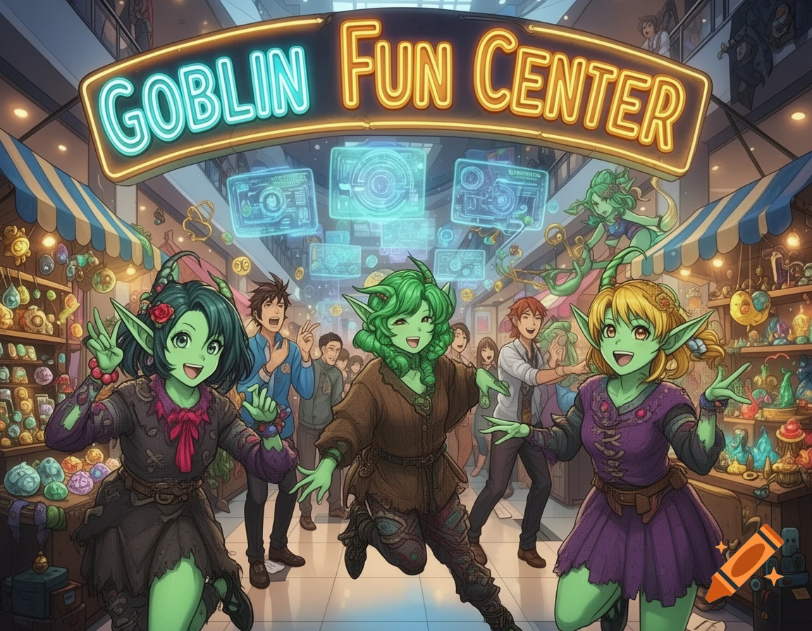 Cover art for 🧟 Goblin Fun Center! 🧟 , a goblins scenario on AI Dungeon