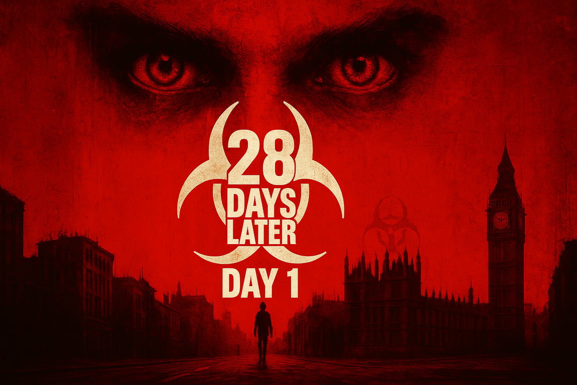 Cover art for 28 Days Later: Day 1, a zombies scenario on AI Dungeon