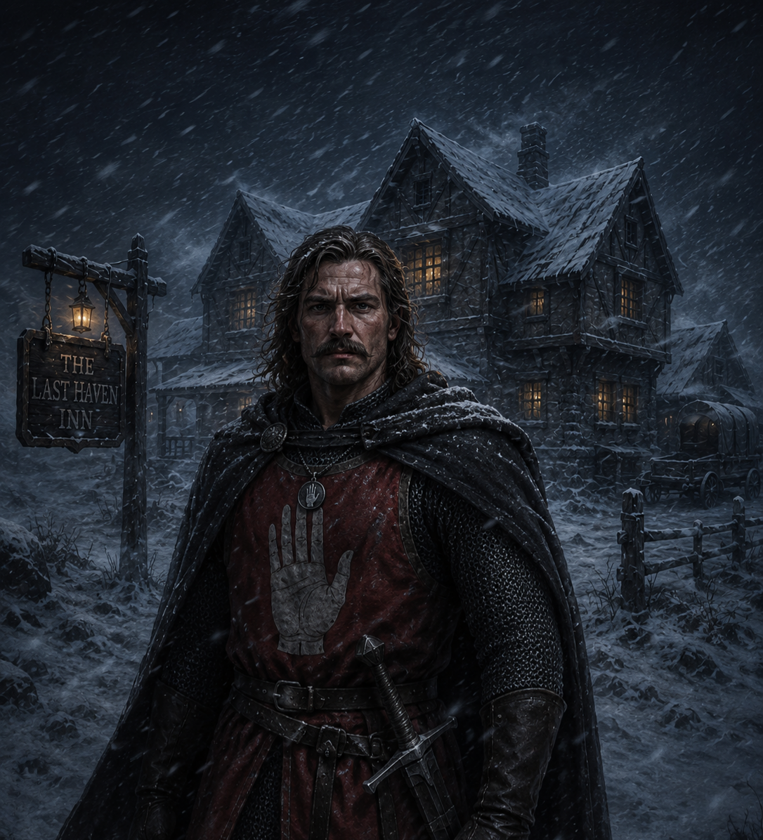 Cover art for Cursed Realms: The Dead Guest, a fantasy scenario on AI Dungeon